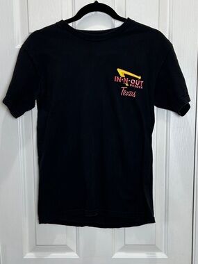 In-N-Out Burger Texas Logo Black Cotton Short Sleeve Tee Small